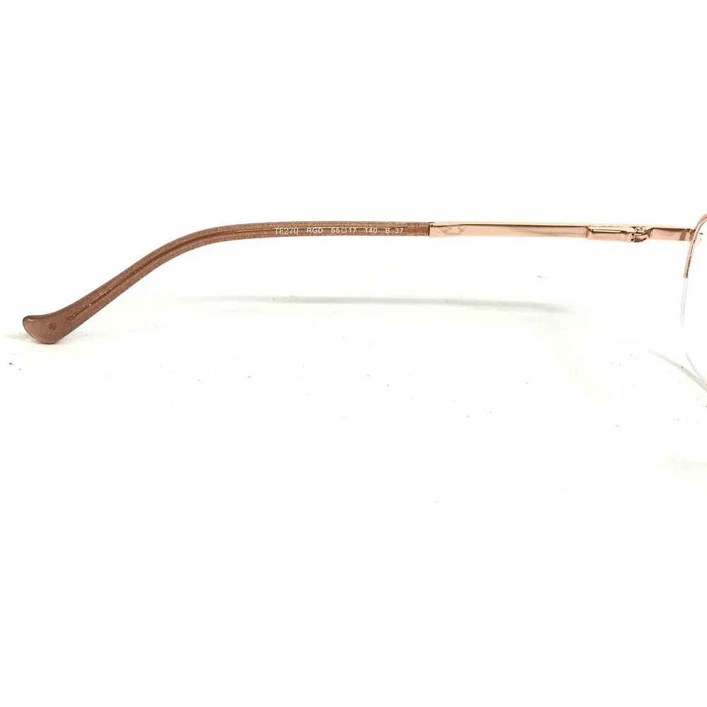 Tura Brilliance Eyeglasses Frames TE270 RGD Rose Gold European Crystal 55-17-140